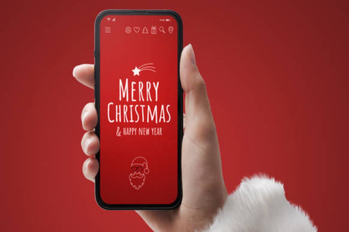 Cellulare con scritto Buon Natale