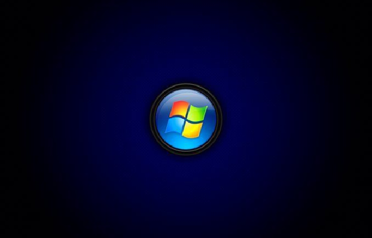 Logo vecchio di Windows su sfondo blu