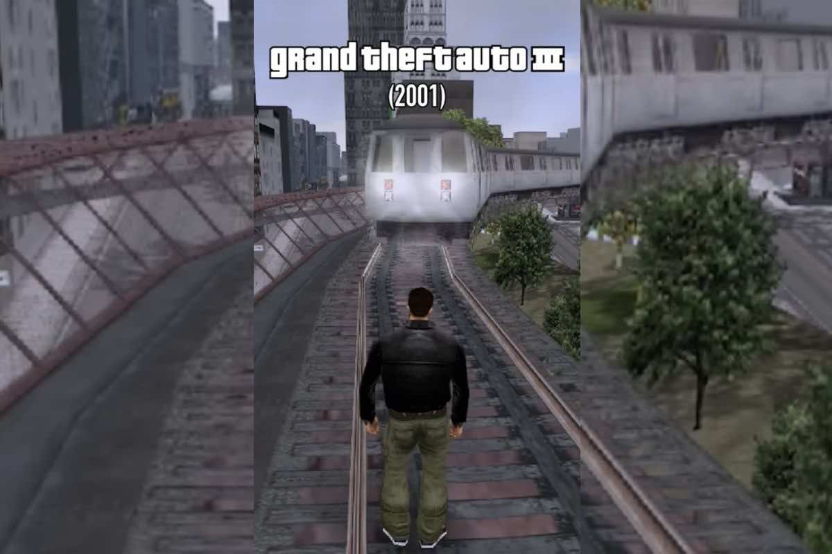 Il video mostra cosa succede se state fermi davandi un treno in movimento in GTA